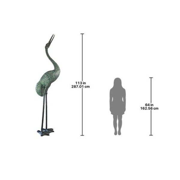 Colossal Crane Bronze Garden Statue Elongated Neck Garden Fountain